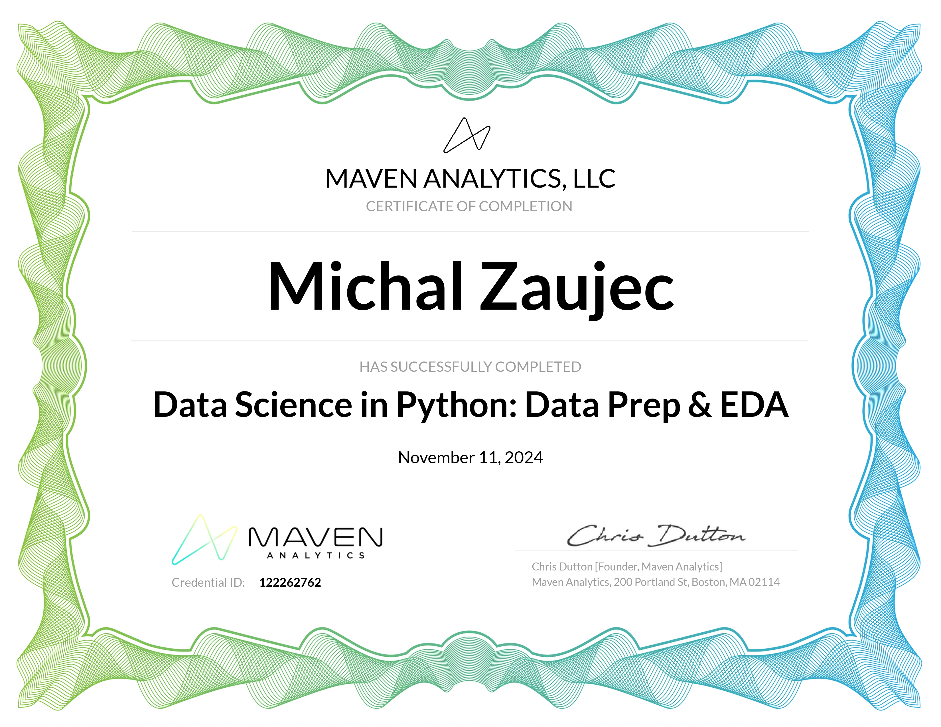 EDA Certificate